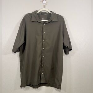 Tiger Woods Collection Shirt Golf Classic Button Down Collar Olive Green Men L